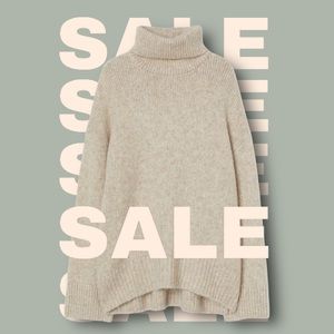 Light Beige Alpaca Turtleneck Sweater